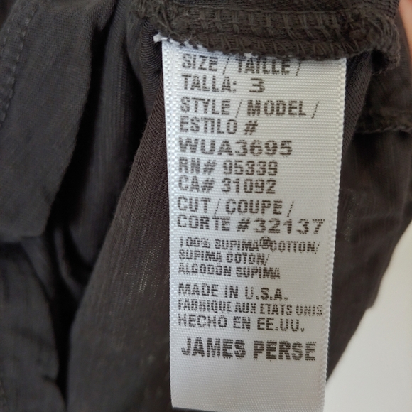 James Perse Casual Cotton Slub V Neck T-Shirt Short Sleeve Size Large - Picture 16 of 16